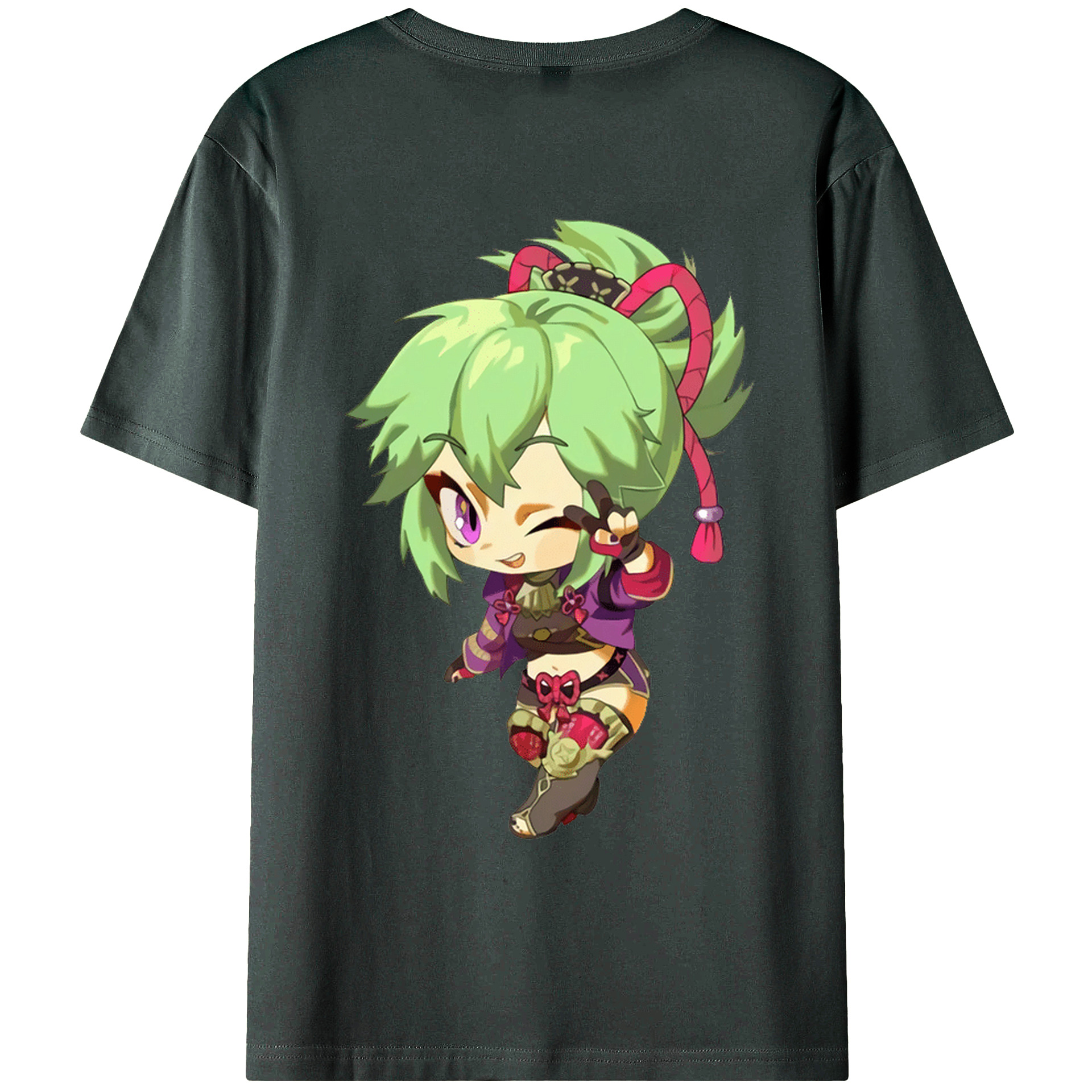 げんし神  久岐忍 くき しのぶ genshin Kuki Shinobu 綿100％ メンズ半袖Tシャツ（バックプリント） 通気性